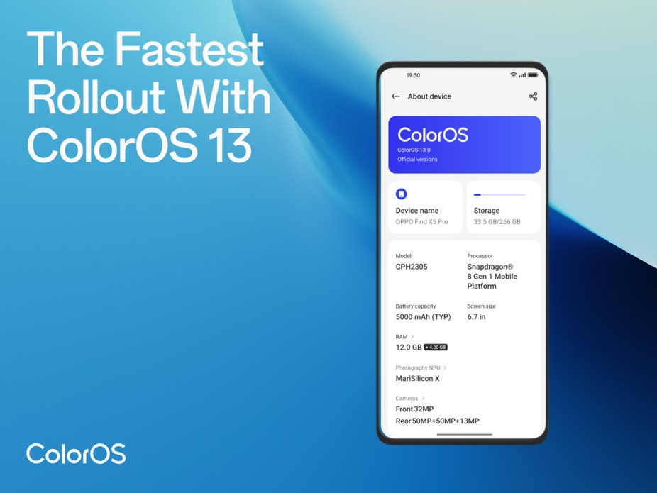 طًرح ColorOS 13 على نحو أسرع من أي اصدار آخر في تاريخ أنظمة التشغيل