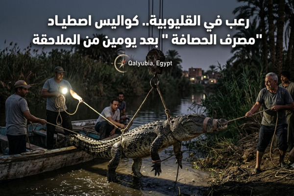 رعب في القليوبية.. كواليس اصطياد تمساح "مصرف الحصافة" بعد يومين من الملاحقة