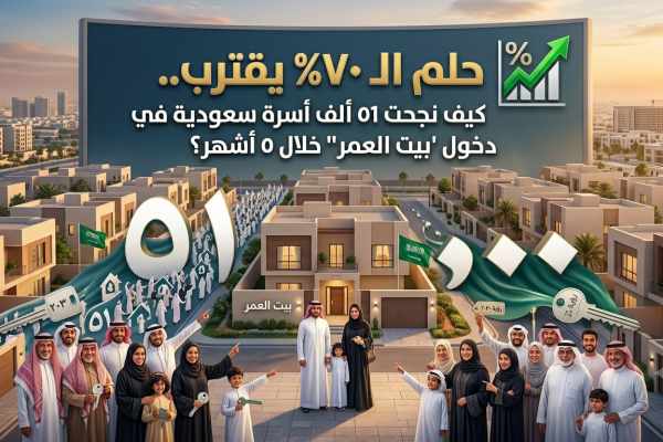 حلم الـ 70% يقترب.. كيف نجحت 51 ألف أسرة سعودية في دخول بيت العمر خلال 5 أشهر؟