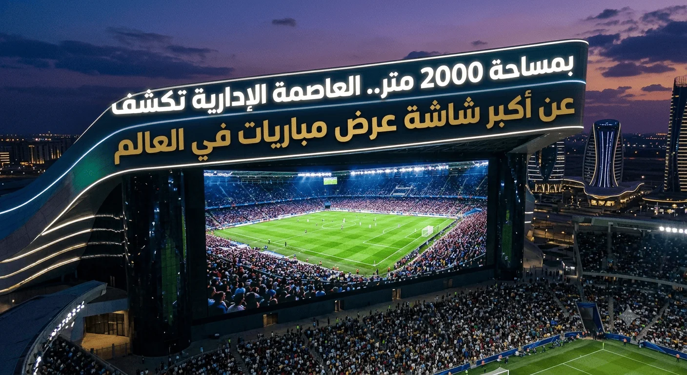 بمساحة 2000 متر.. العاصمة الإدارية تكشف عن أكبر شاشة عرض مباريات في العالم