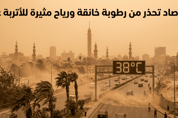 المحسوسة 38 بالقاهرة.. الأرصاد تحذر من رطوبة خانقة ورياح مثيرة للأتربة غداً