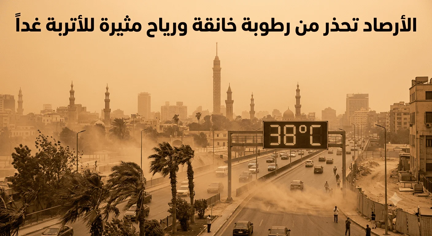 المحسوسة 38 بالقاهرة.. الأرصاد تحذر من رطوبة خانقة ورياح مثيرة للأتربة غداً