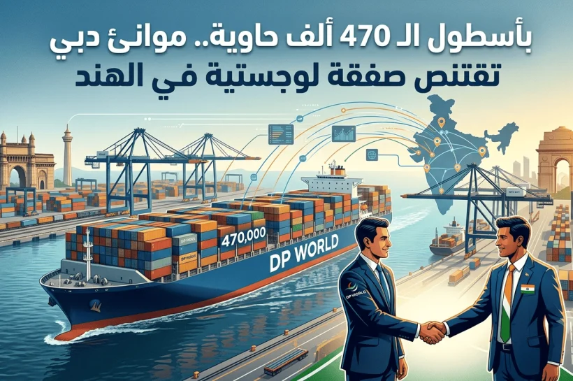 بأسطول الـ 470 ألف حاوية.. موانئ دبي تقتنص صفقة لوجستية في الهند