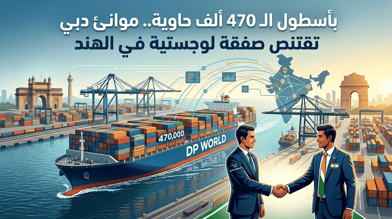 بأسطول الـ 470 ألف حاوية.. موانئ دبي تقتنص صفقة لوجستية في الهند