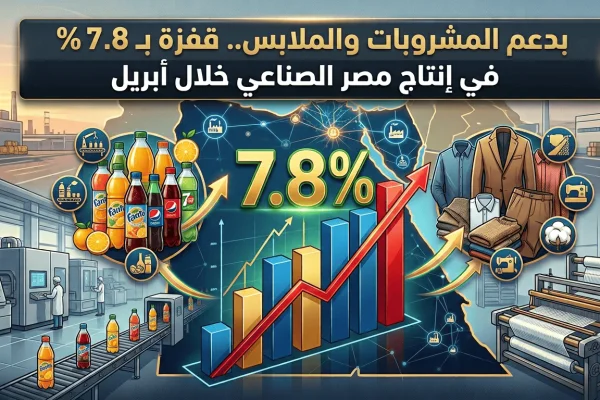 بدعم المشروبات والملابس.. قفزة بـ 7.8% في إنتاج مصر الصناعي خلال أبريل 2026