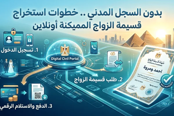 بدون السجل المدني.. خطوات استخراج قسيمة الزواج المميكنة أونلاين