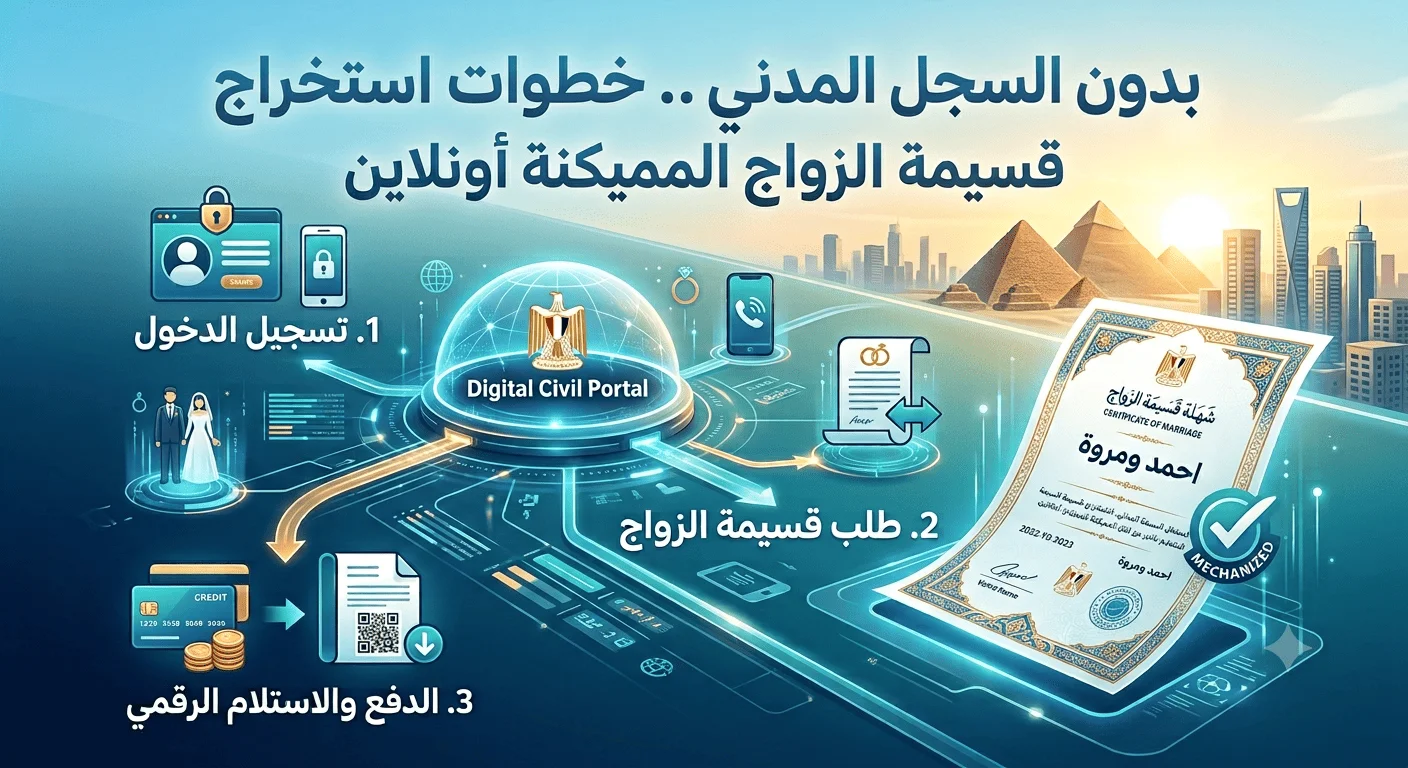 بدون السجل المدني.. خطوات استخراج قسيمة الزواج المميكنة أونلاين