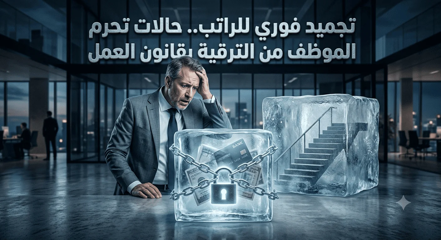 تجميد فوري للراتب.. حالات تحرم الموظف من الترقية بقانون العمل