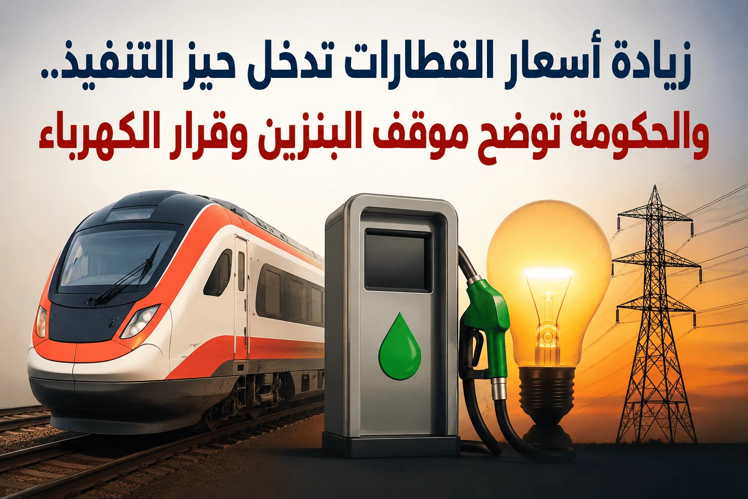 زيادة أسعار القطارات تدخل حيز التنفيذ.. والحكومة توضح موقف البنزين وقرار الكهرباء