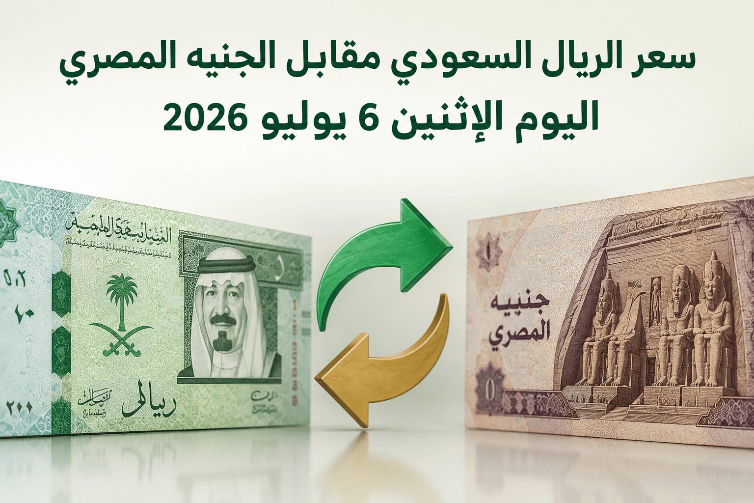 سعر الريال السعودي مقابل الجنيه المصري اليوم الإثنين 6 يوليو 2026 في البنوك