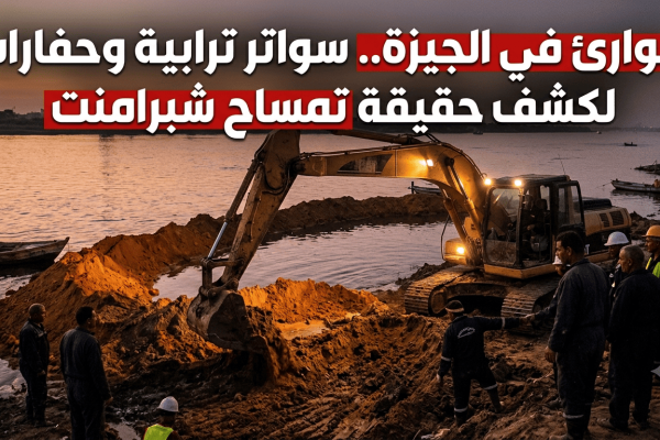 طوارئ في الجيزة.. سواتر ترابية وحفارات لكشف حقيقة تمساح شبرامنت