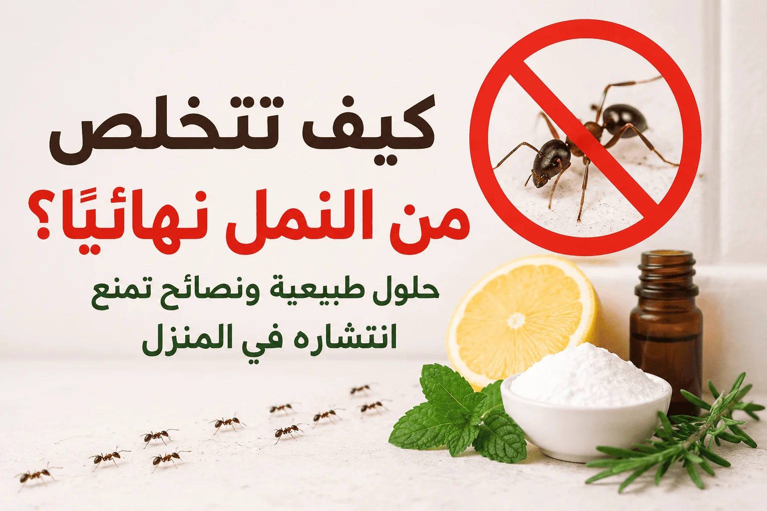 كيف تتخلص من النمل نهائيًا؟ حلول طبيعية ونصائح تمنع انتشاره في المنزل