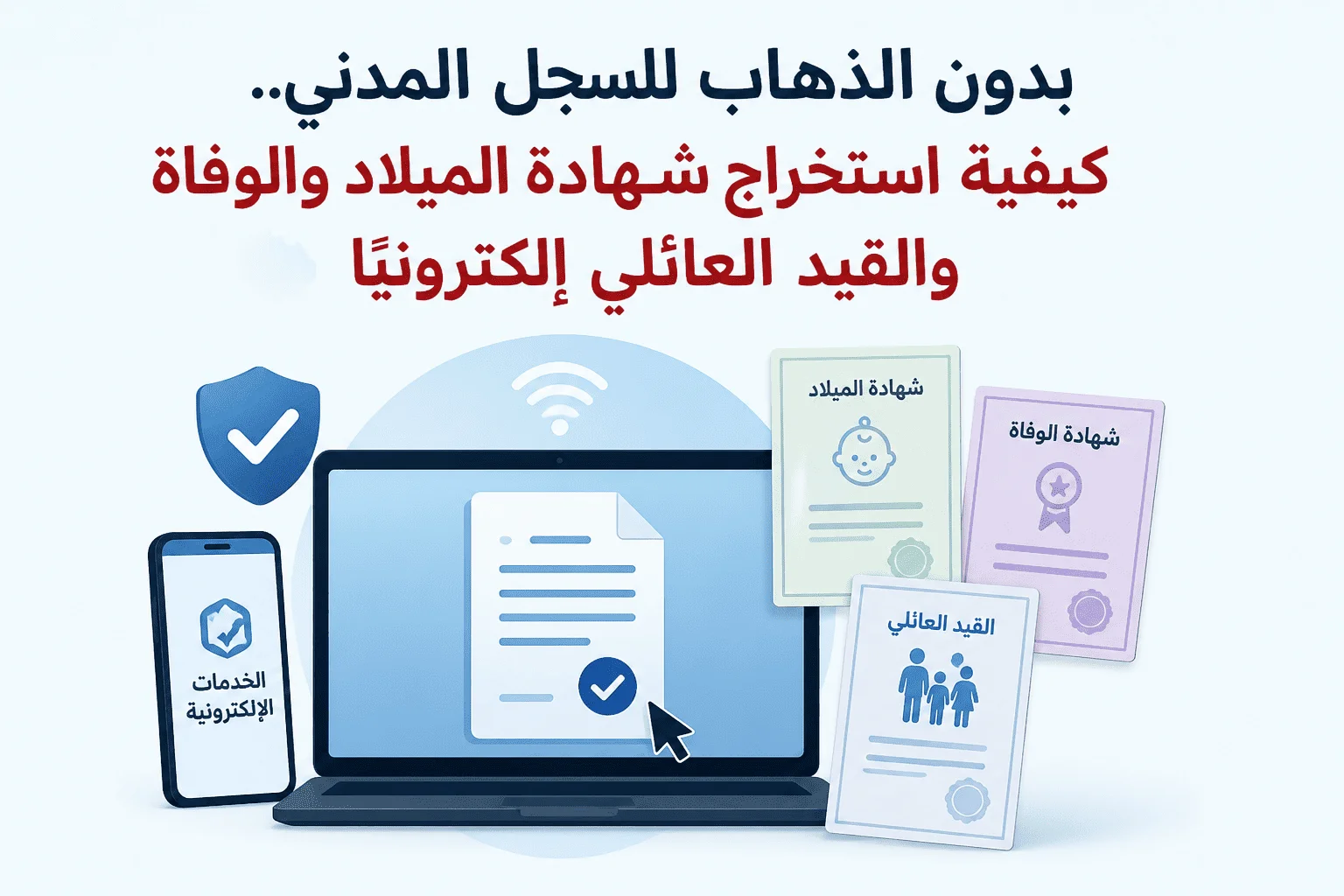 بدون الذهاب للسجل المدني.. كيفية استخراج شهادة الميلاد والوفاة والقيد العائلي إلكترونيًا